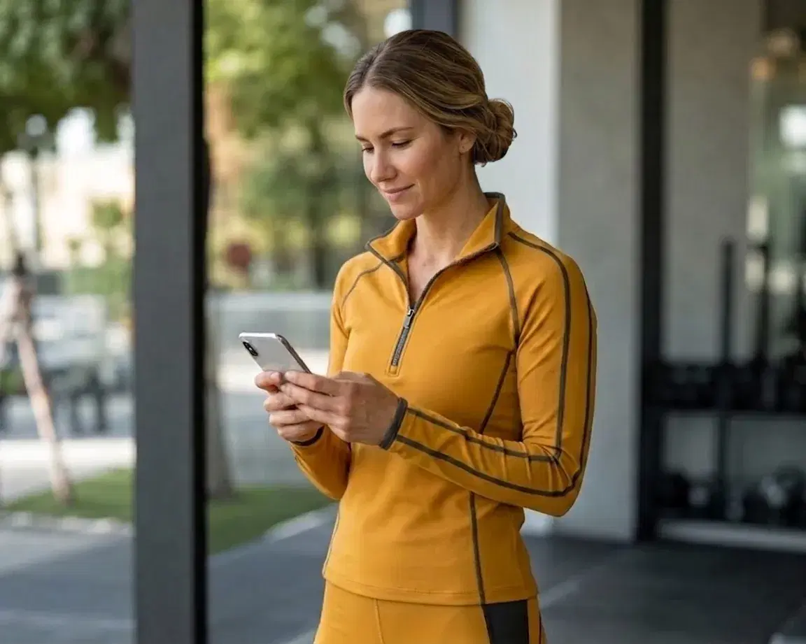 Clinician reviewing patient check-in on a mobile phone